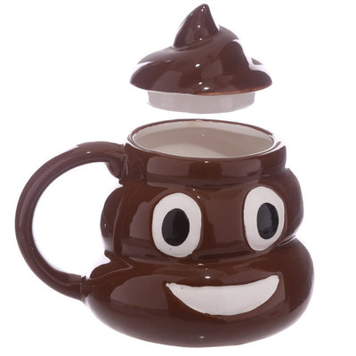Funny Poop Ceramic Mug Cartoon Smiley Coffee Milk Mug Porcelain Water Cup with Handgrip Lid Tea Cup Office Drinkware eprolo BAD PEOPLE