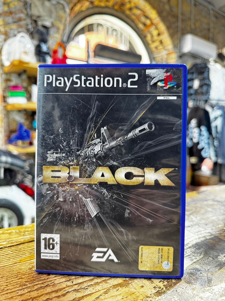 black playstation 2 sony ps2 pal cib