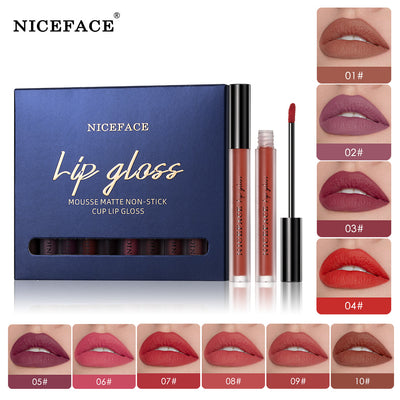 Niceface New Quality Lip Glaze Velvet Matte Lip Glaze Set Matte eprolo BAD PEOPLE