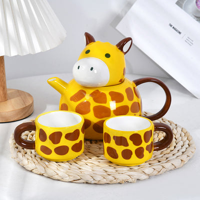 Cute Giraffe Animal Cup Set Mug Creative Cartoon Drinking Water Ceramic Cup Birthday Set Gift eprolo BAD PEOPLE