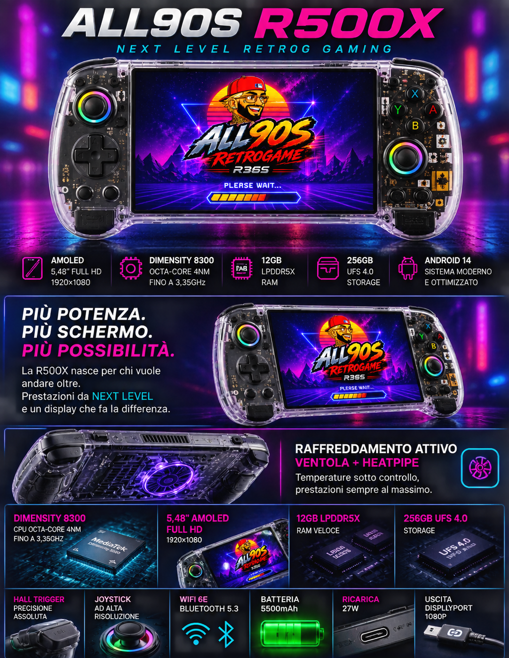 ALL90S R500X – 12GB/256GB • AMOLED FULL HD • NEXT LEVEL EDITION