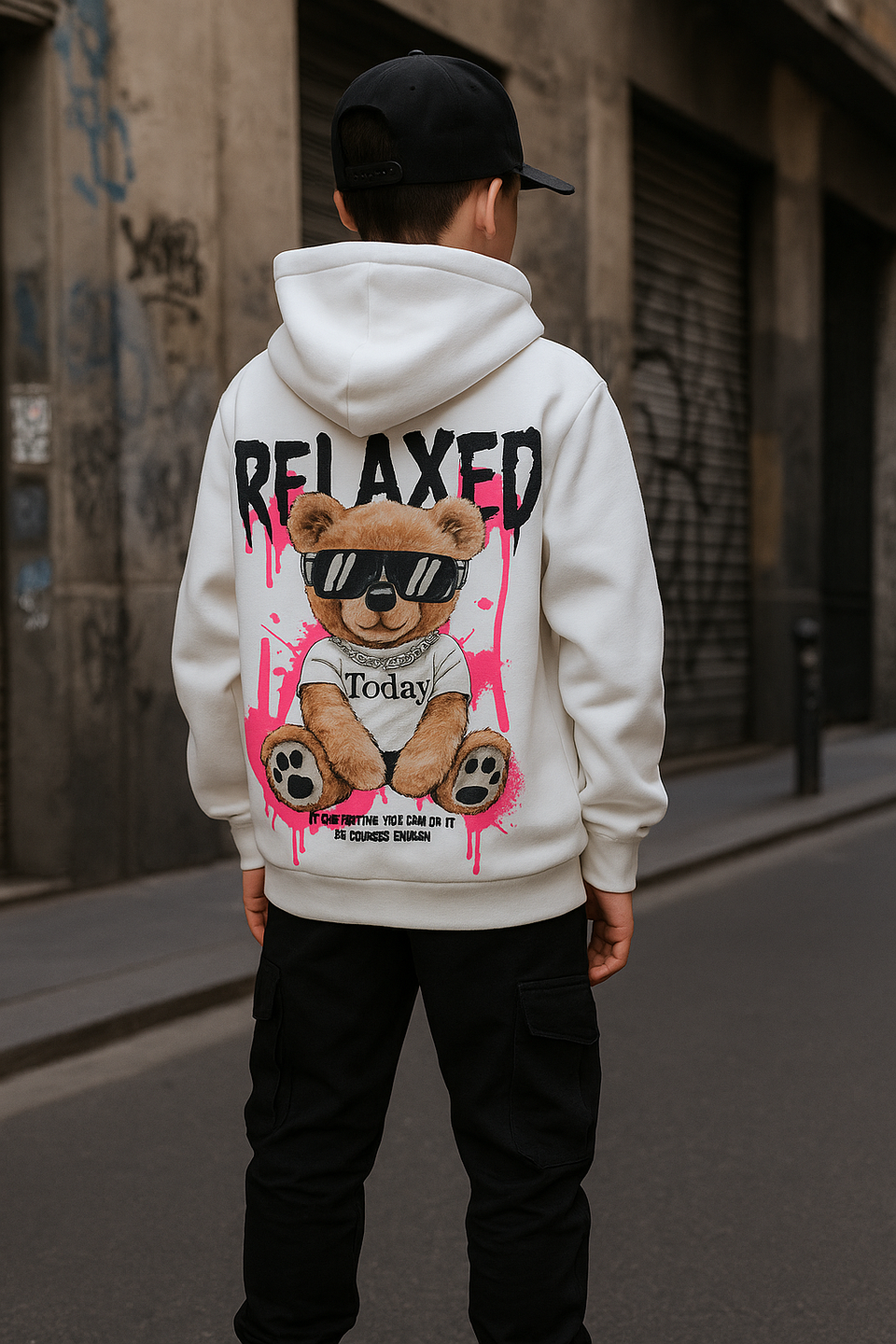 Felpa Bear Relaxed Bianca