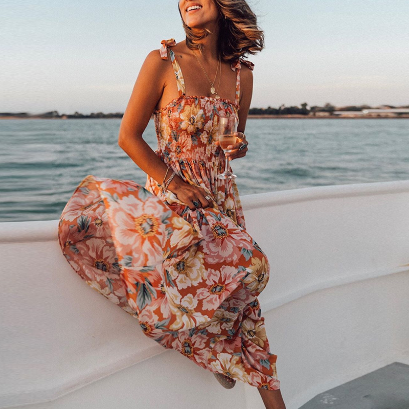 Vestido largo bohemio para mujer.