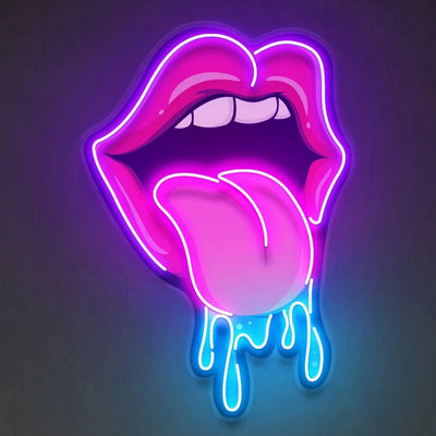 Lips With Tongue Neon Sign art led Mixed color Neon Signs