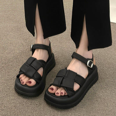 Sandalo slippers donna platform black MUST HAVE