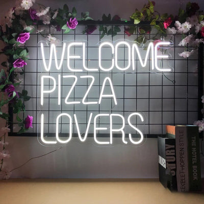 Insegna led neon Welcome Pizza Lovers Neon Sign Neon Signs